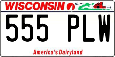 WI license plate 555PLW