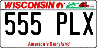 WI license plate 555PLX