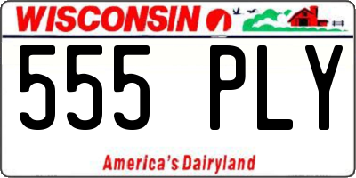 WI license plate 555PLY