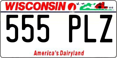 WI license plate 555PLZ