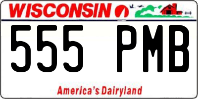 WI license plate 555PMB