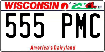 WI license plate 555PMC