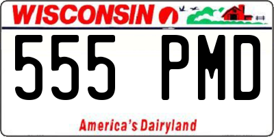 WI license plate 555PMD