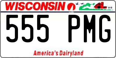 WI license plate 555PMG