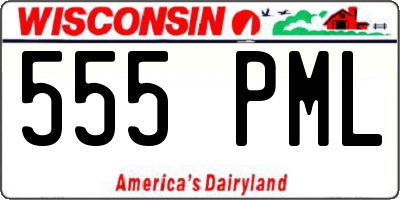 WI license plate 555PML