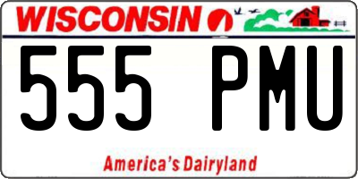 WI license plate 555PMU