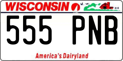 WI license plate 555PNB