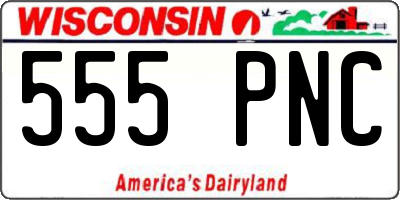 WI license plate 555PNC