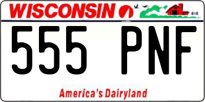 WI license plate 555PNF