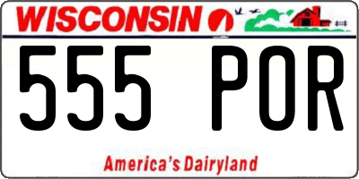 WI license plate 555POR