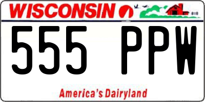 WI license plate 555PPW