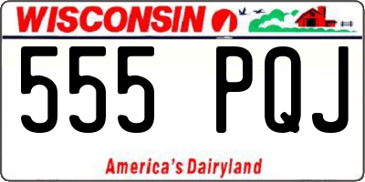 WI license plate 555PQJ