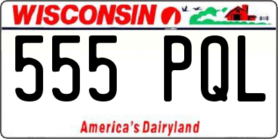 WI license plate 555PQL