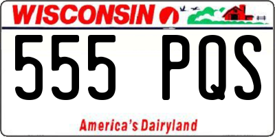 WI license plate 555PQS