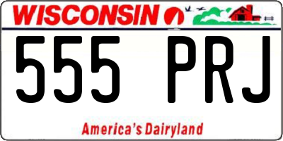 WI license plate 555PRJ