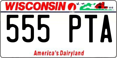 WI license plate 555PTA