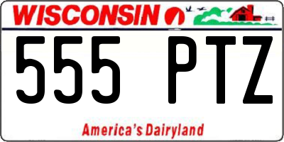 WI license plate 555PTZ