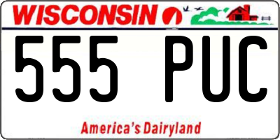 WI license plate 555PUC