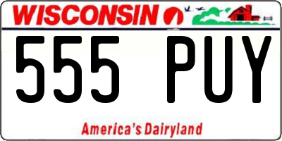 WI license plate 555PUY