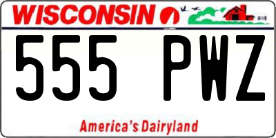 WI license plate 555PWZ