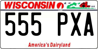 WI license plate 555PXA