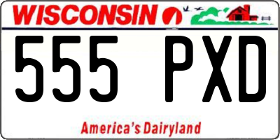 WI license plate 555PXD