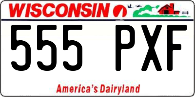 WI license plate 555PXF