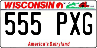 WI license plate 555PXG