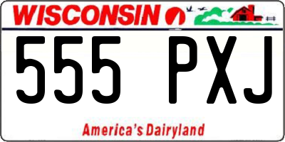 WI license plate 555PXJ