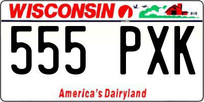 WI license plate 555PXK