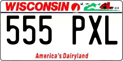 WI license plate 555PXL