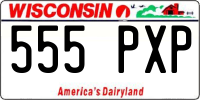 WI license plate 555PXP