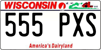 WI license plate 555PXS