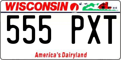 WI license plate 555PXT