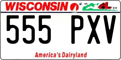 WI license plate 555PXV