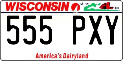 WI license plate 555PXY