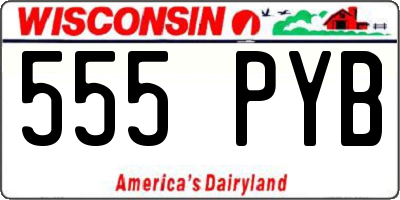 WI license plate 555PYB