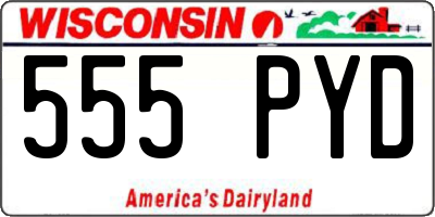 WI license plate 555PYD