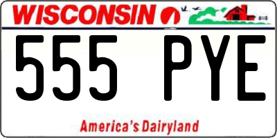 WI license plate 555PYE