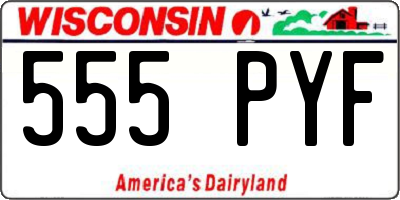 WI license plate 555PYF