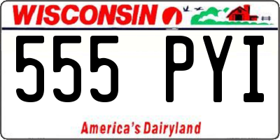 WI license plate 555PYI
