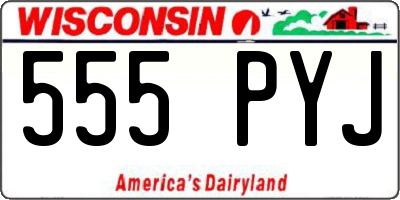 WI license plate 555PYJ