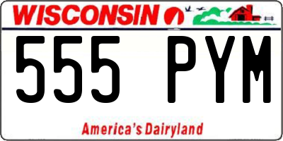 WI license plate 555PYM