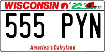 WI license plate 555PYN