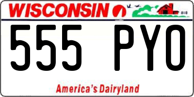 WI license plate 555PYO