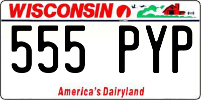 WI license plate 555PYP