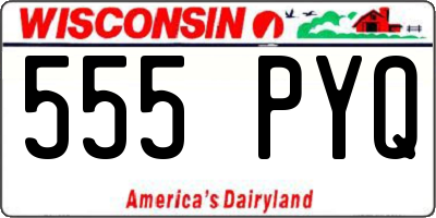 WI license plate 555PYQ