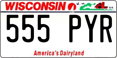 WI license plate 555PYR