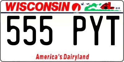 WI license plate 555PYT