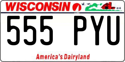 WI license plate 555PYU
